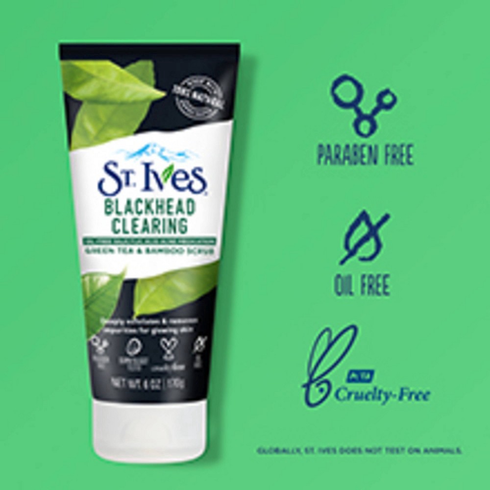 slide 2 of 19, St. Ives Blackhead Clearing Face Scrub Green Tea & Bamboo, 6 oz, 6 oz