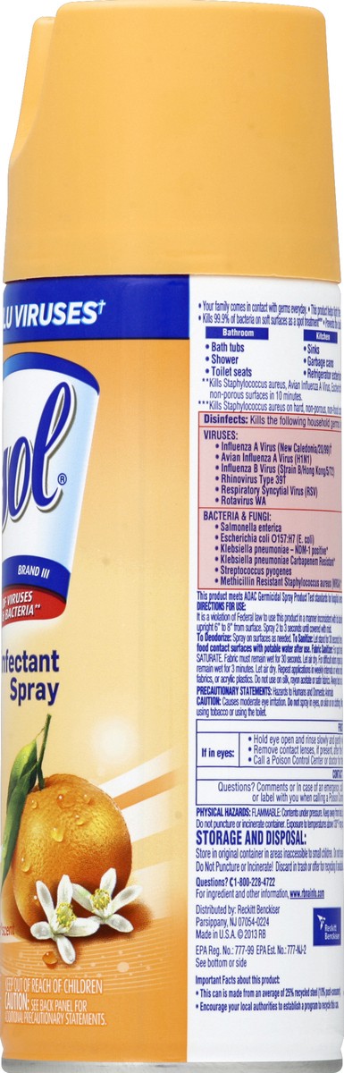 slide 2 of 5, Lysol Citrus Disinfectant Spray, 12.5 oz