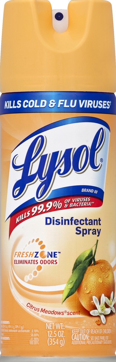 slide 1 of 5, Lysol Citrus Disinfectant Spray, 12.5 oz