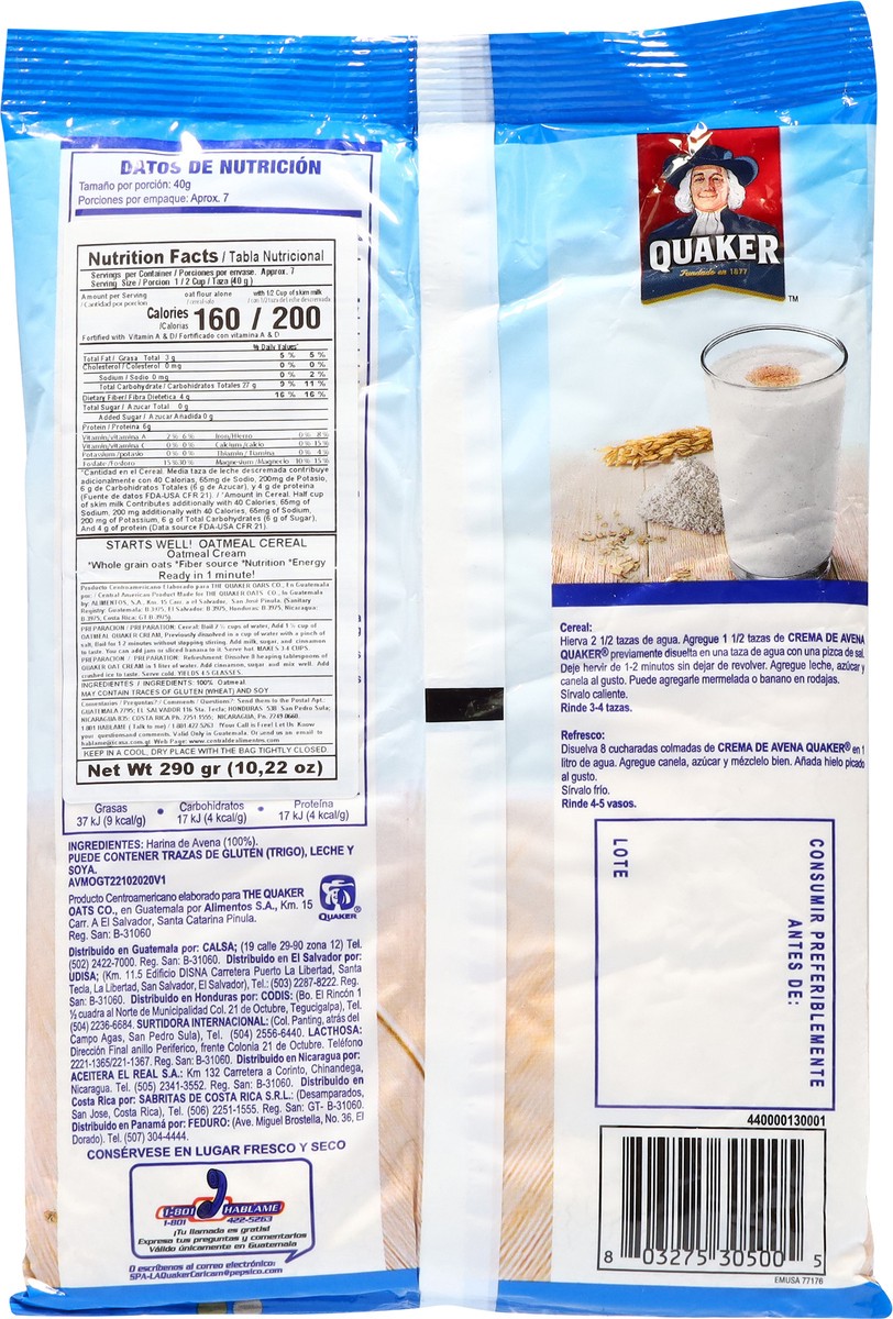 slide 7 of 13, Quaker Avena Molida 290 g, 10.22 oz