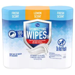 Kroger Fresh Scent/Lemon Scent Disinfecting Wipes Canister