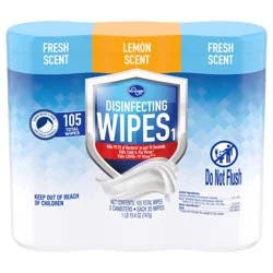 Kroger Fresh Scent/Lemon Scent Disinfecting Wipes Canister