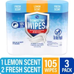 Kroger Fresh Scent/Lemon Scent Disinfecting Wipes Canister