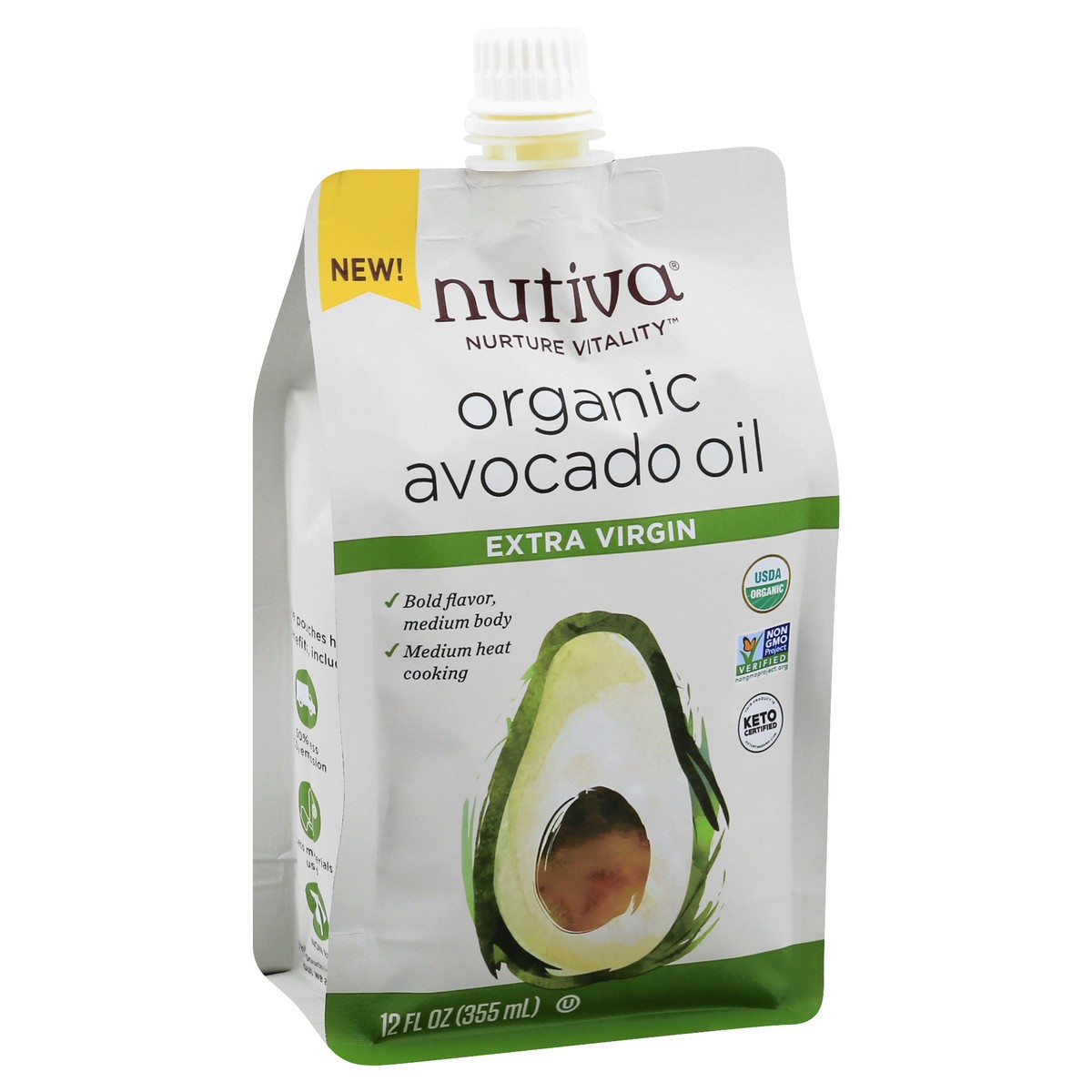 slide 11 of 13, Nutiva Nurture Vitality Organic Extra Virgin Avocado Oil 12 oz, 12 oz