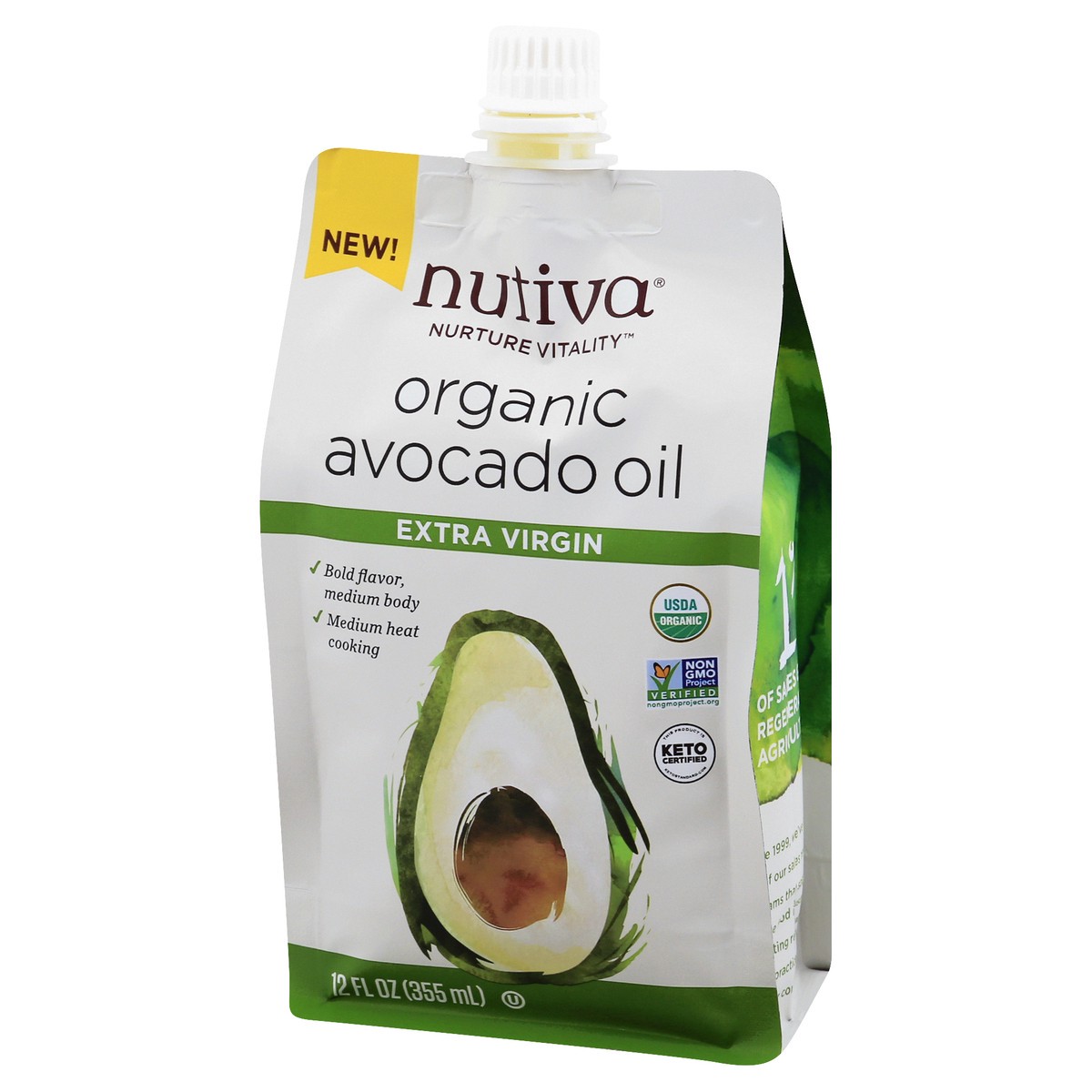 slide 13 of 13, Nutiva Nurture Vitality Organic Extra Virgin Avocado Oil 12 oz, 12 oz