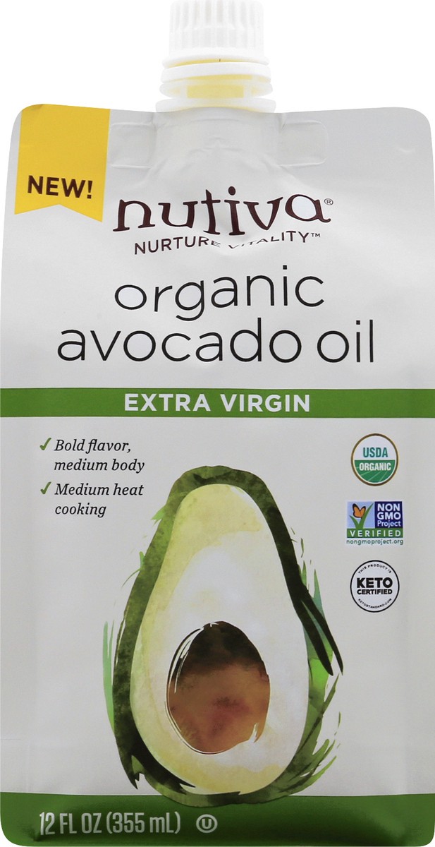 slide 1 of 13, Nutiva Nurture Vitality Organic Extra Virgin Avocado Oil 12 oz, 12 oz
