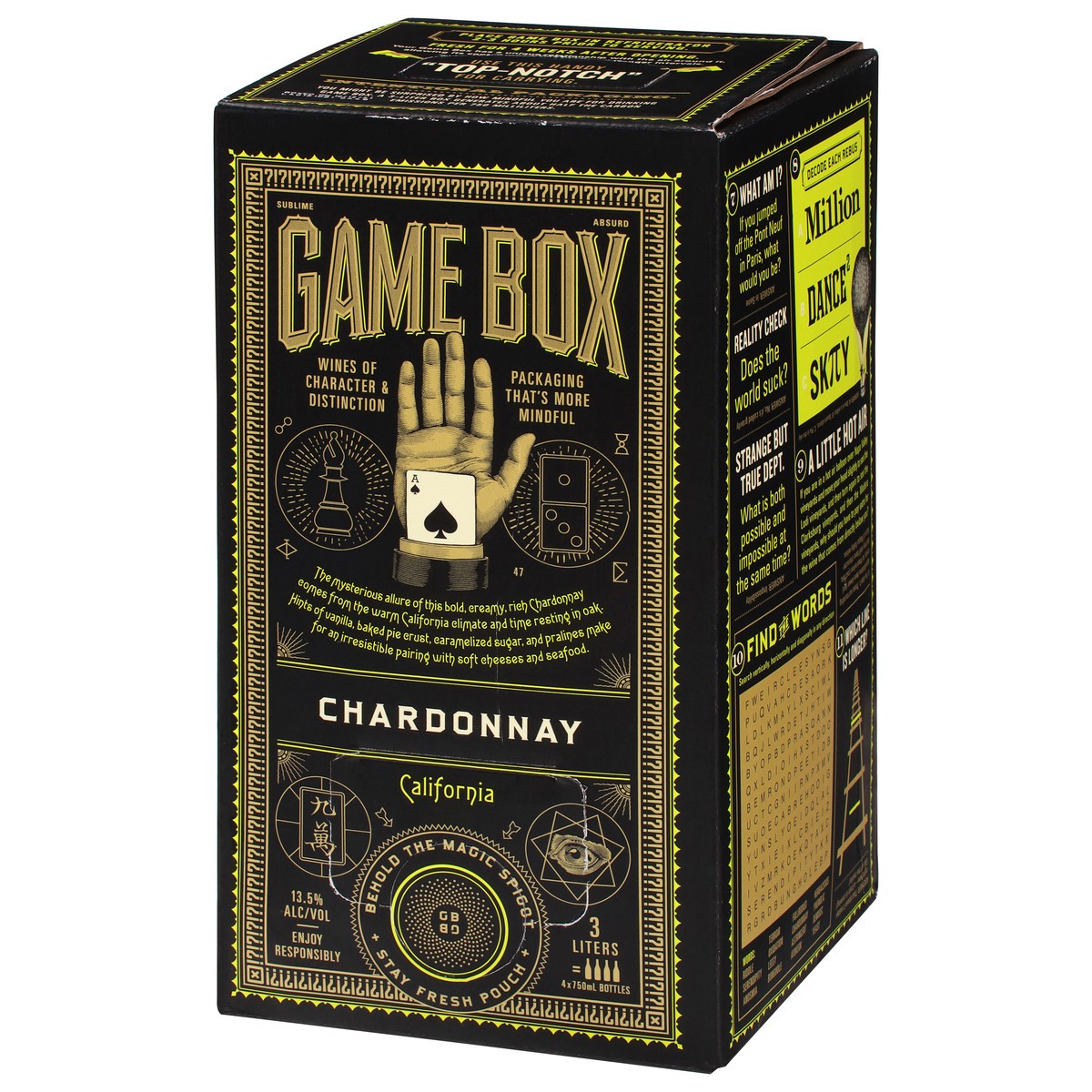 slide 4 of 9, Game Box California Chardonnay 3 l, 1 ct