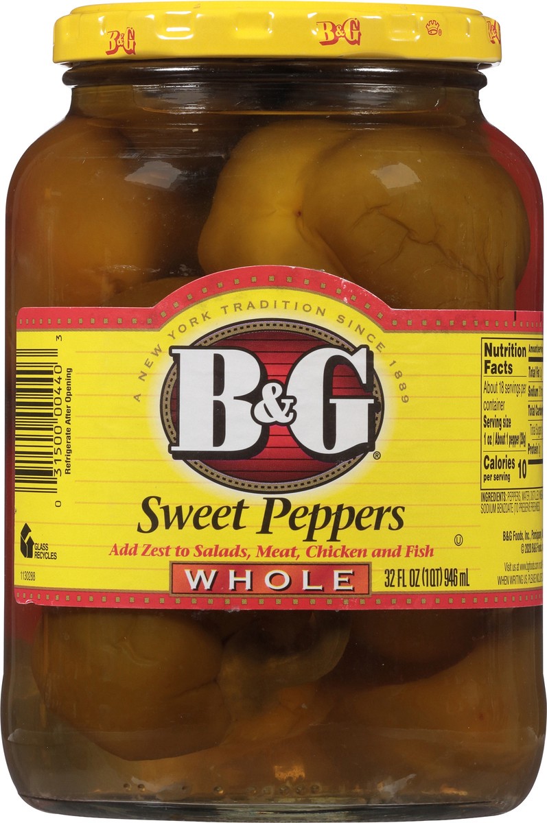 slide 7 of 10, B&G Whole Sweet Peppers Pickles 32 fl oz, 32 fl oz