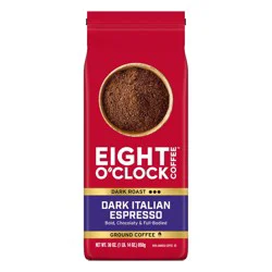 Eight O'Clock Coffee Dark Italian Espresso Ground Coffee 30 oz