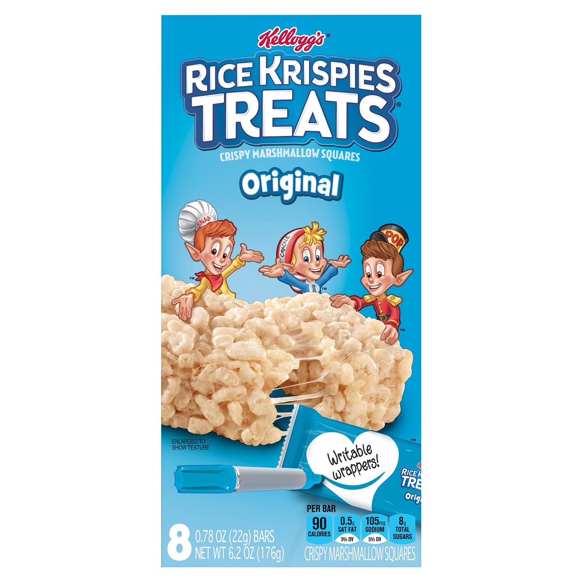 slide 1 of 5, Rice Krispies Treats Original Crispy Marshmallow Squares 8 - 0.78 oz Bars, 6.2 oz