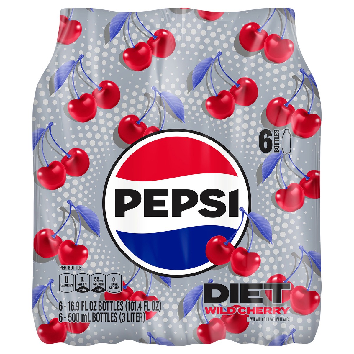 slide 1 of 4, Diet Pepsi Soda Wild Cherry 16.9 Fl Oz 6 Count Bottles, 6 ct