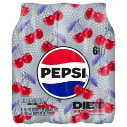Pepsi Diet Pepsi Soda Wild Cherry 16.9 Fl Oz 6 Count Bottles