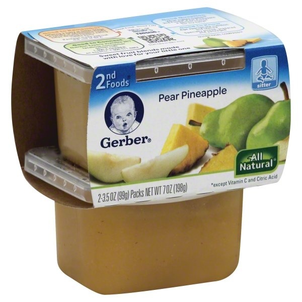 slide 1 of 1, Gerber Pear and Pineapple, 2 ct; 3.5 oz