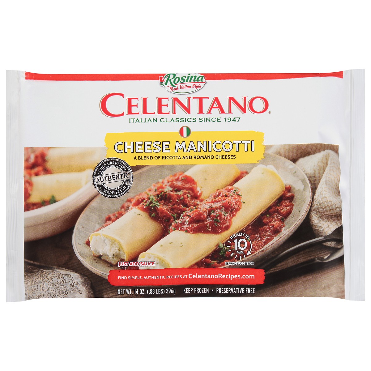 slide 10 of 14, Rosina Celentano Cheese Manicotti 14 oz, 14 oz