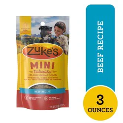 Zuke's Mini Naturals Dog Training Treats for Dogs of All Sizes, Pet Treats made with Real Beef - 3 oz Pouch