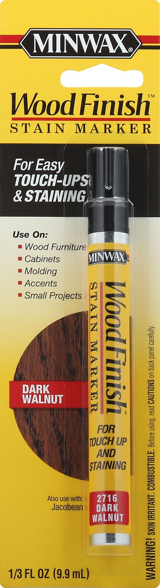 slide 1 of 9, Minwax Dark Walnut Wood Finish Stain Marker 0.33 oz, 0.33 oz