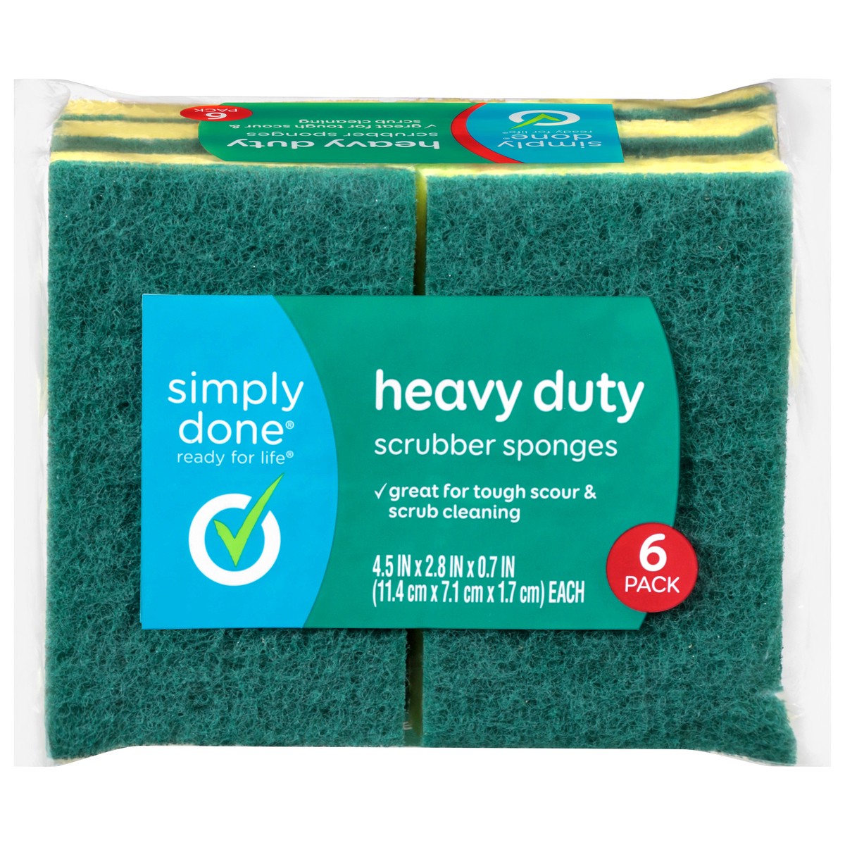 slide 1 of 9, Simply Done Heavy Duty Scrubber Sponges 6 ea, 6 ct