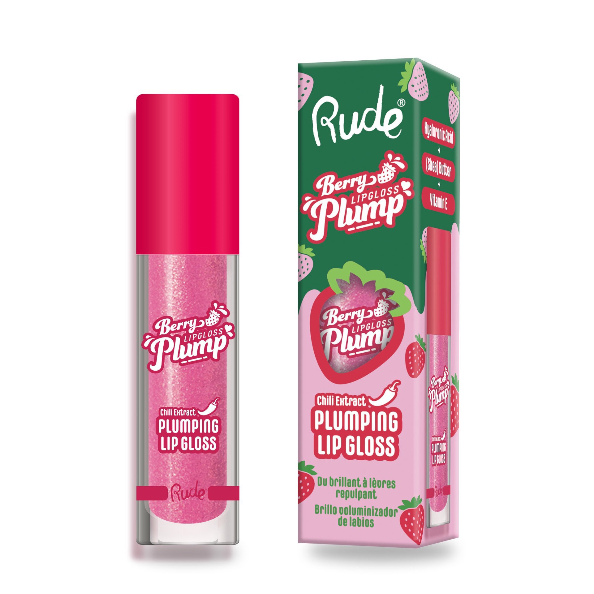 slide 1 of 1, Rude Cosmetics Berry Plumping Lip Gloss - Cotton Candy, 1 ct