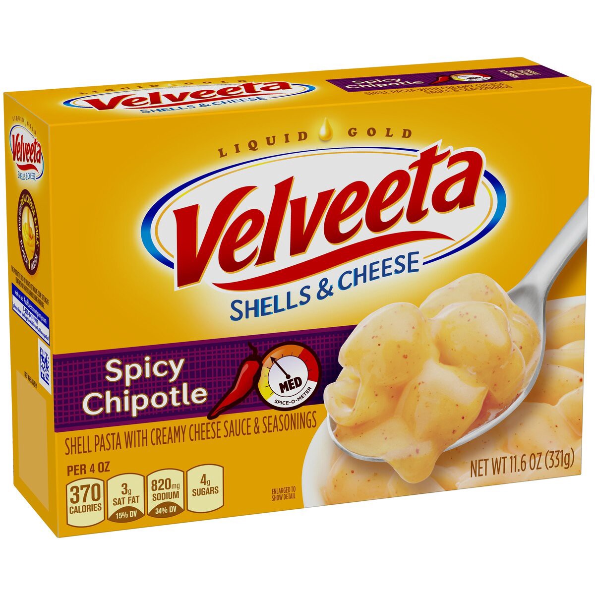 slide 2 of 8, Velveeta Spicy Chipotle Shells & Cheese, 11.6 oz