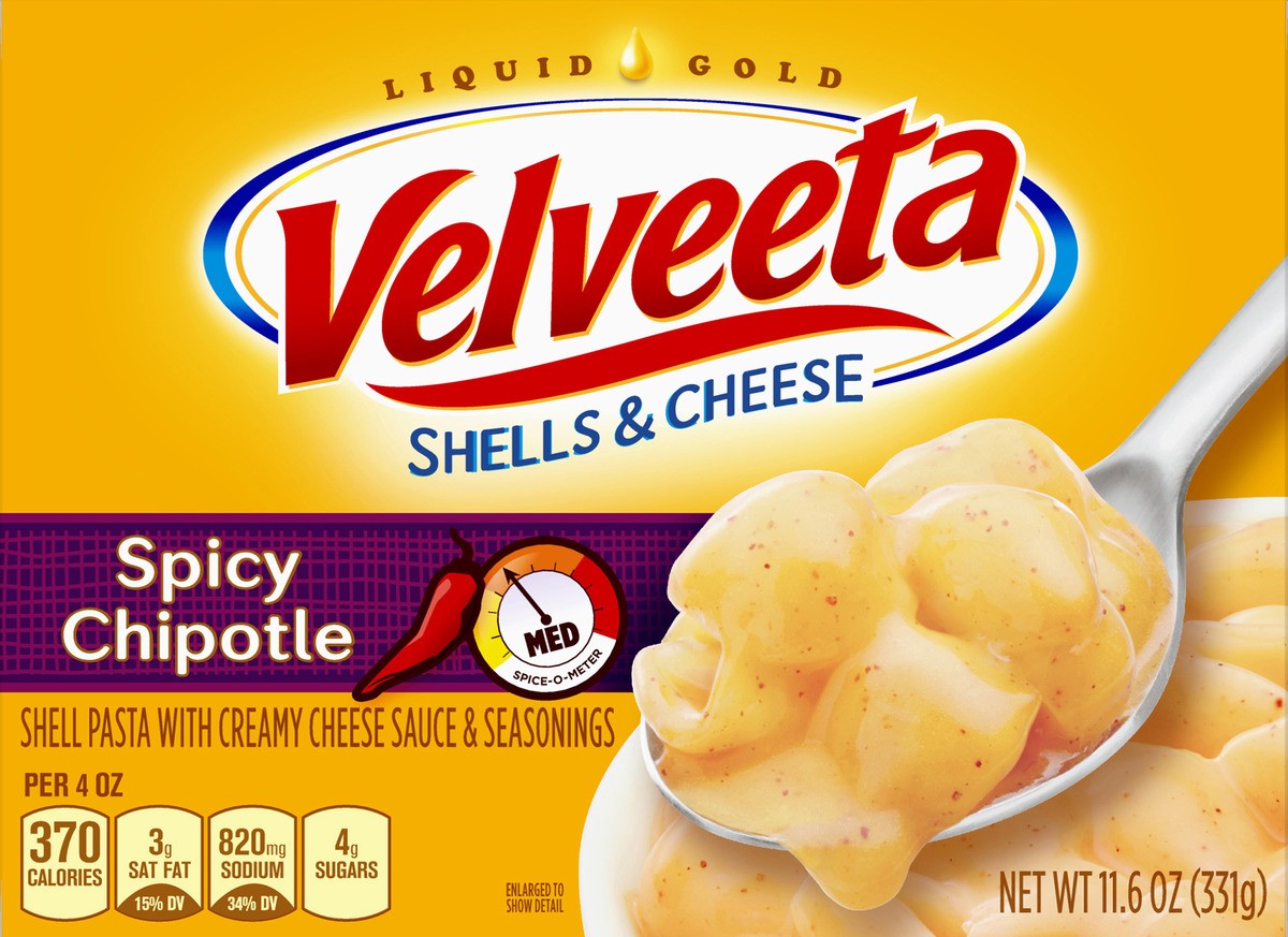 slide 7 of 8, Velveeta Spicy Chipotle Shells & Cheese, 11.6 oz