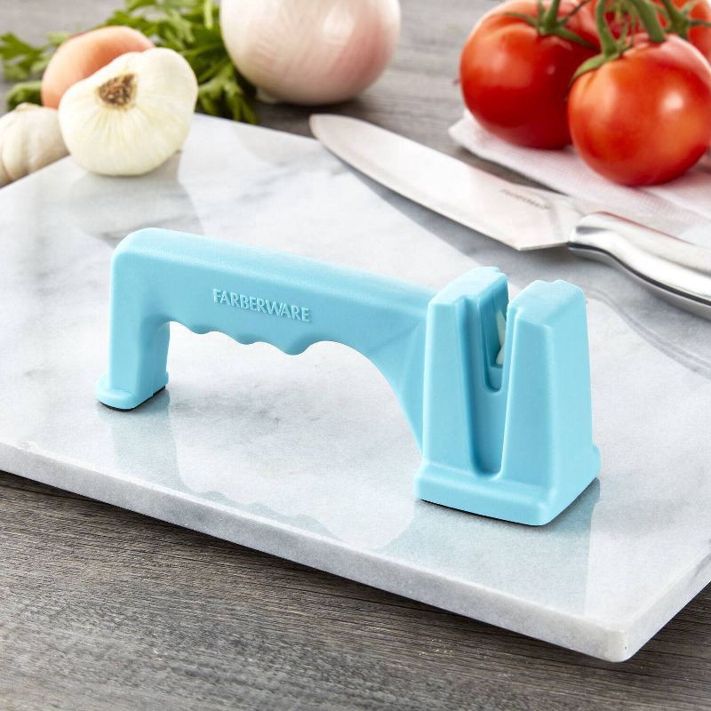 slide 5 of 8, Farberware® EdgeKeeper® Knife Sharpener - Aqua, 1 ct