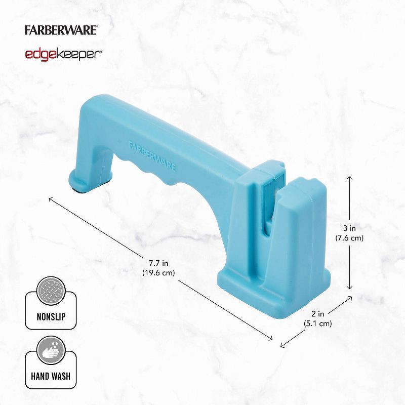 slide 2 of 8, Farberware® EdgeKeeper® Knife Sharpener - Aqua, 1 ct