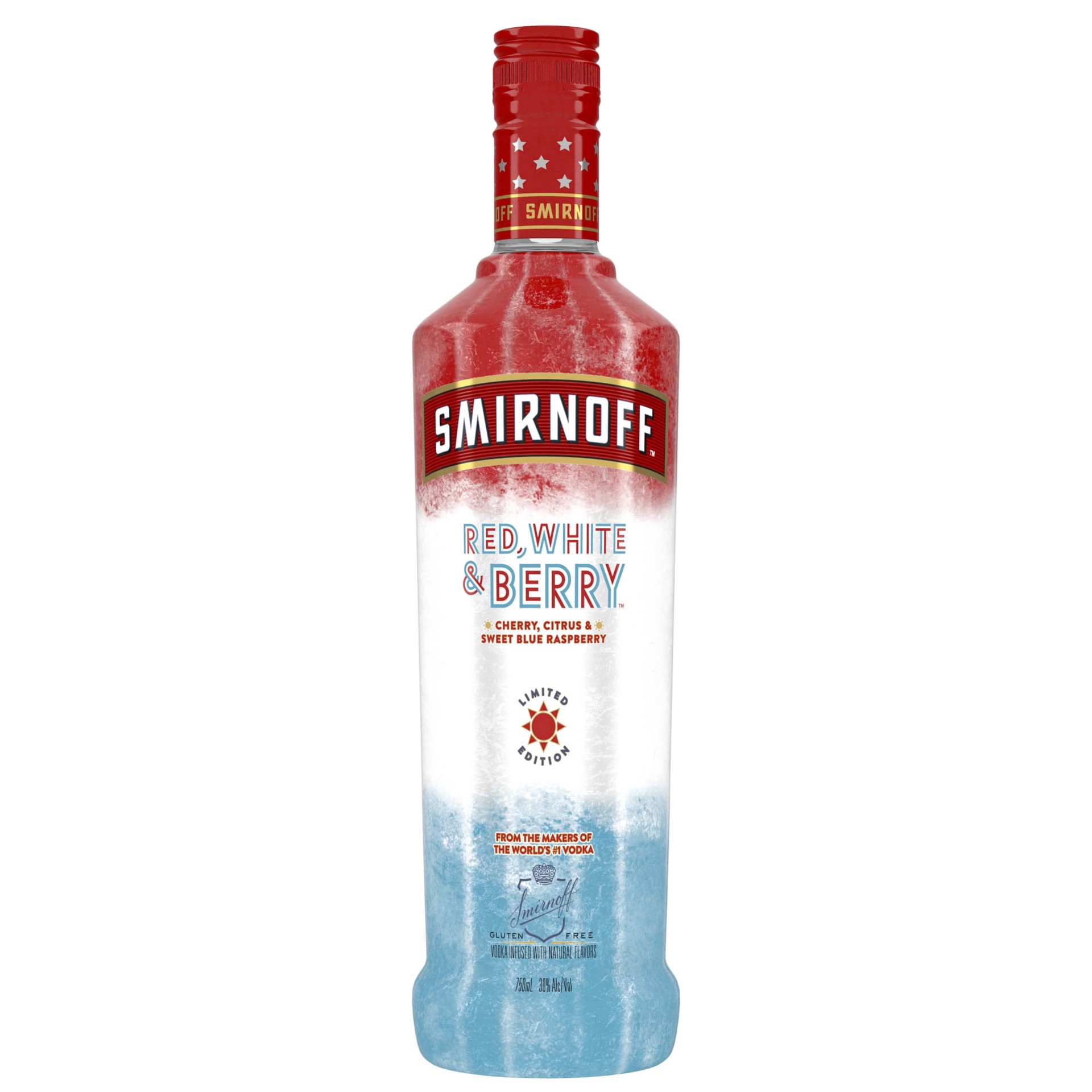 slide 1 of 3, Smirnoff Red, White & Berry (Vodka Infused With Natural Flavors), 750 mL, 750 ml