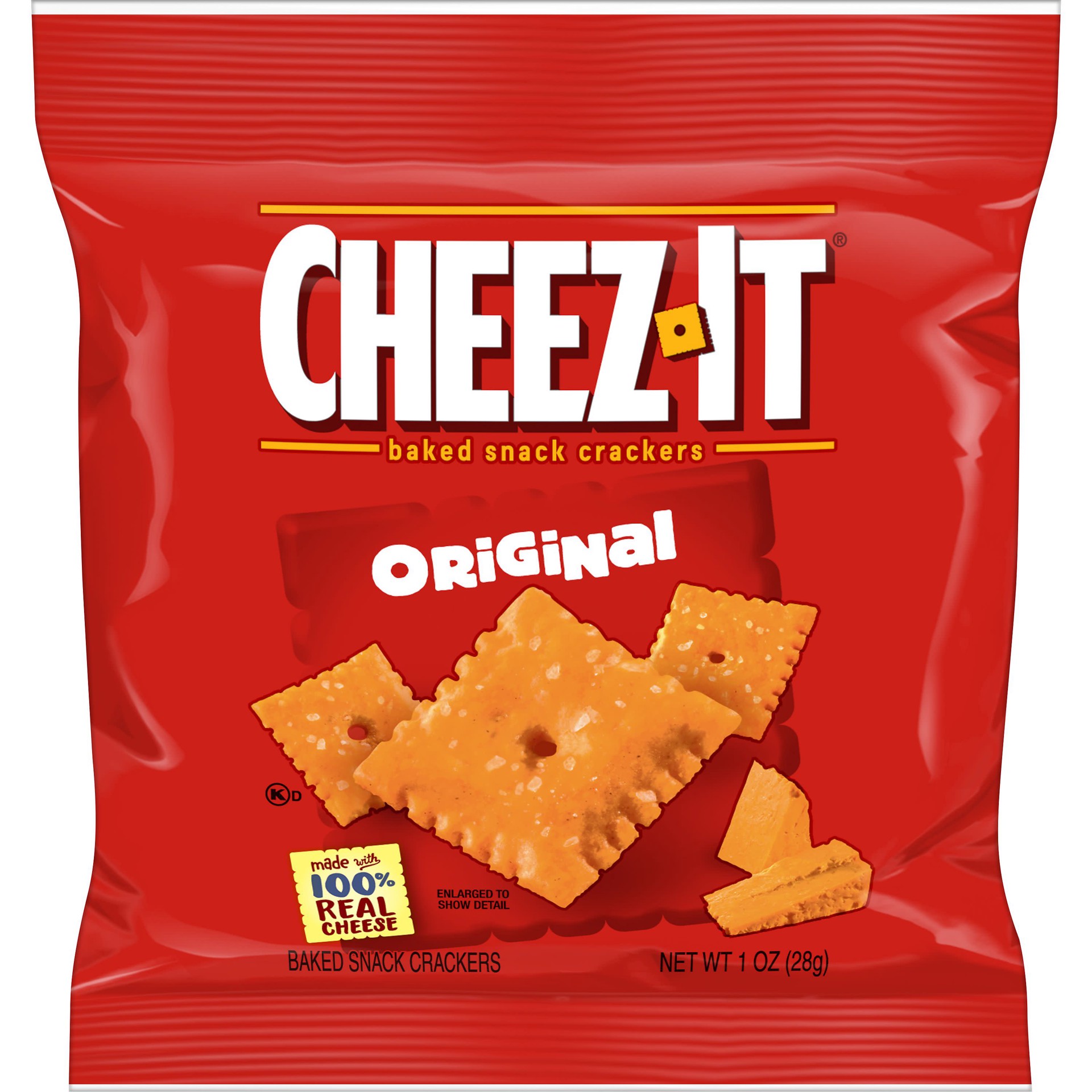 slide 1 of 5, Cheez-It Cheese Crackers, Baked Snack Crackers, Office and Kids Snacks, Original, 1oz Pouch, 1 Pouch, 1 oz