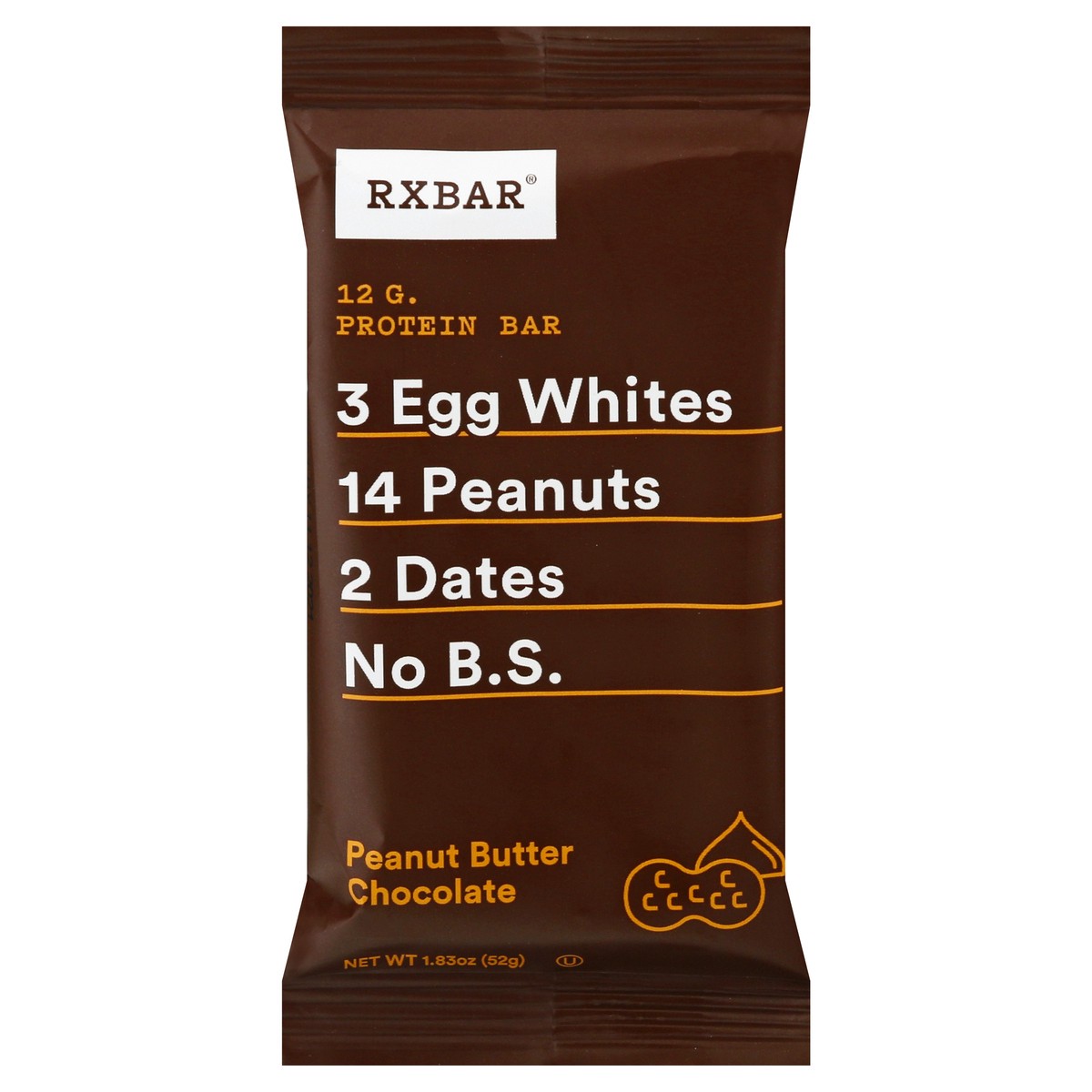 slide 1 of 9, RXBAR Protein Bars, Protein Snack, Snack Bars, Peanut Butter Chocolate, 1.83oz Bar, 1 Bar, 1.83 oz