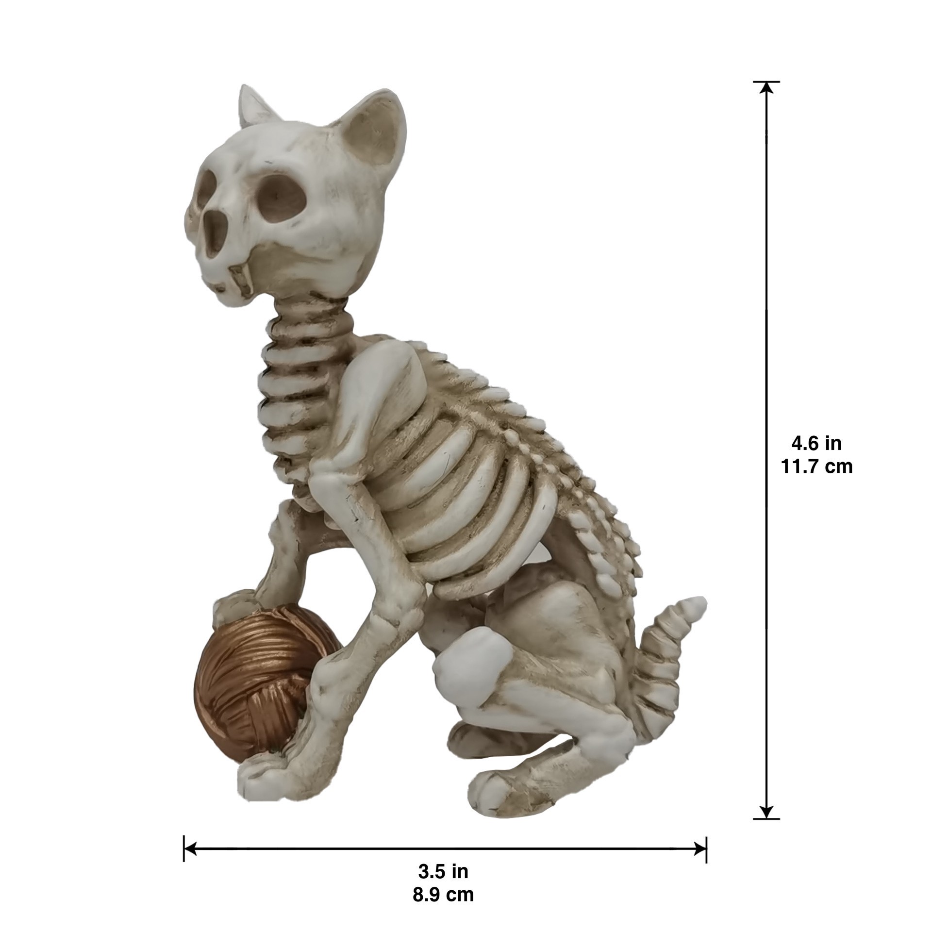 slide 4 of 4, 4.5" Skeleton Cat With Ball Tabletop Decor By Ashland, 4.5 in