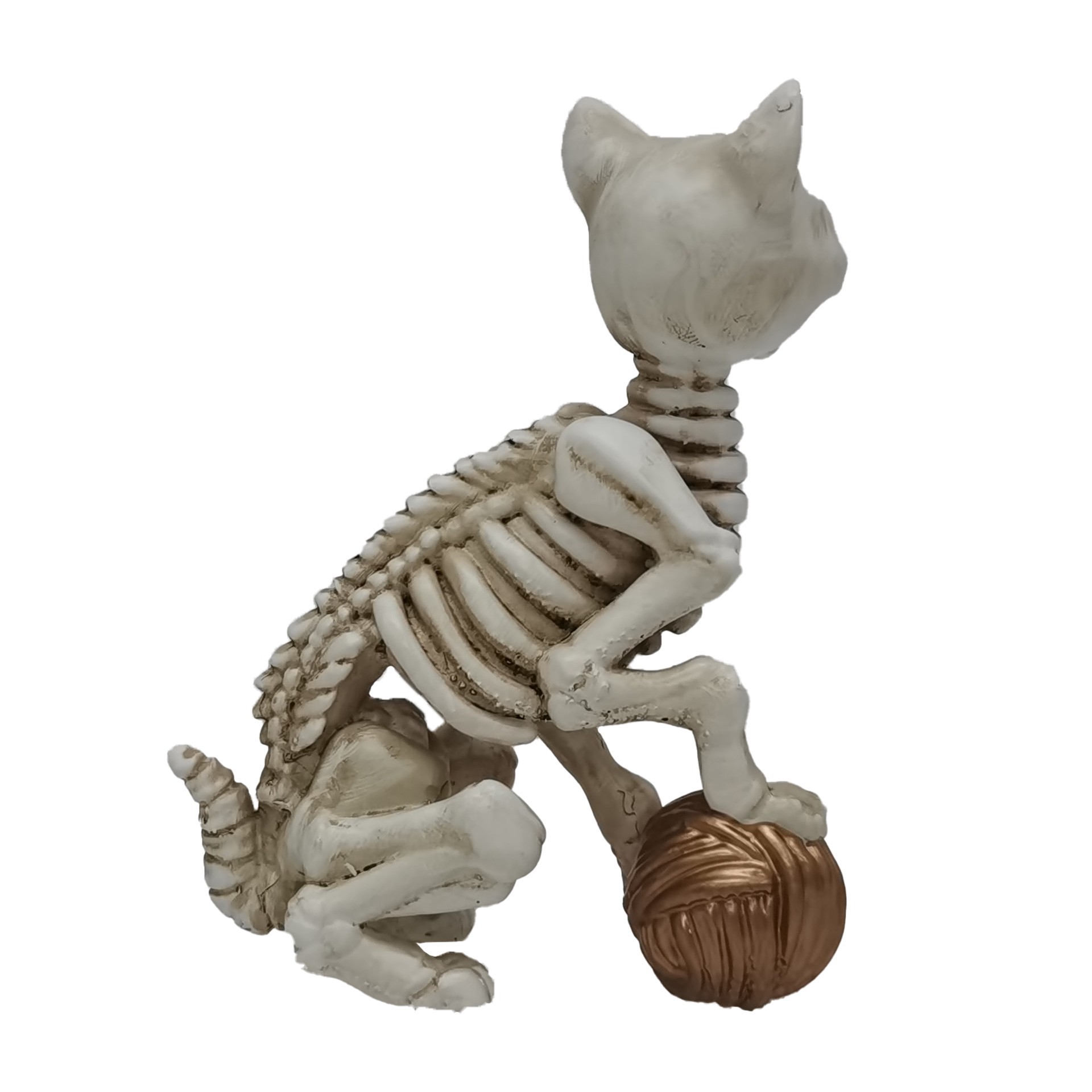 slide 2 of 4, 4.5" Skeleton Cat With Ball Tabletop Decor By Ashland, 4.5 in