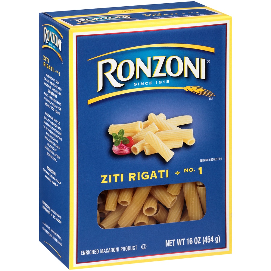 slide 2 of 8, Ronzoni Ziti Rigati, 16 oz