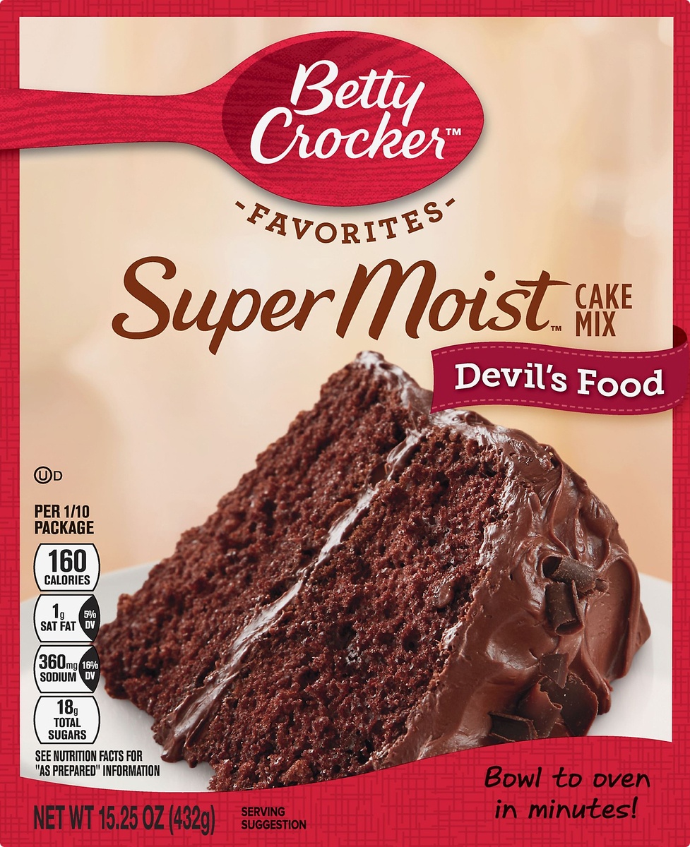 slide 8 of 11, Betty Crocker Super Moist Devil's Food Cake Mix 15.25 oz, 15.25 oz