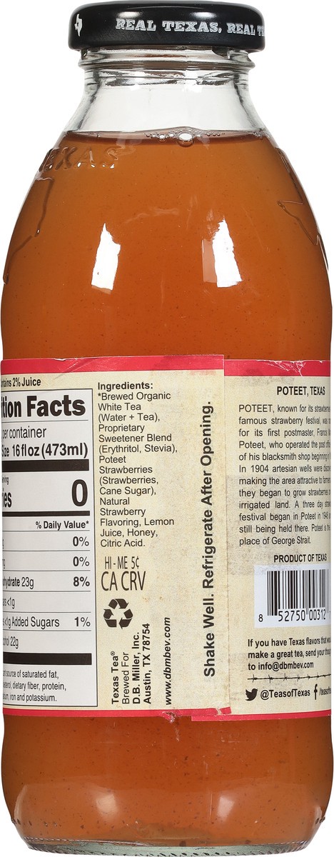 slide 3 of 14, Texas Tea White Poteet Strawberry Tea - 16 fl oz, 16 fl oz