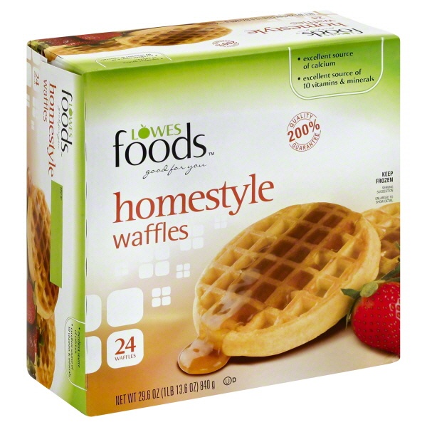 slide 1 of 1, Lowes Foods Waffles Homestyle, 29 oz