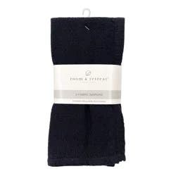 Room & Retreat Solid Woven Napkin - 4 Pack, Black