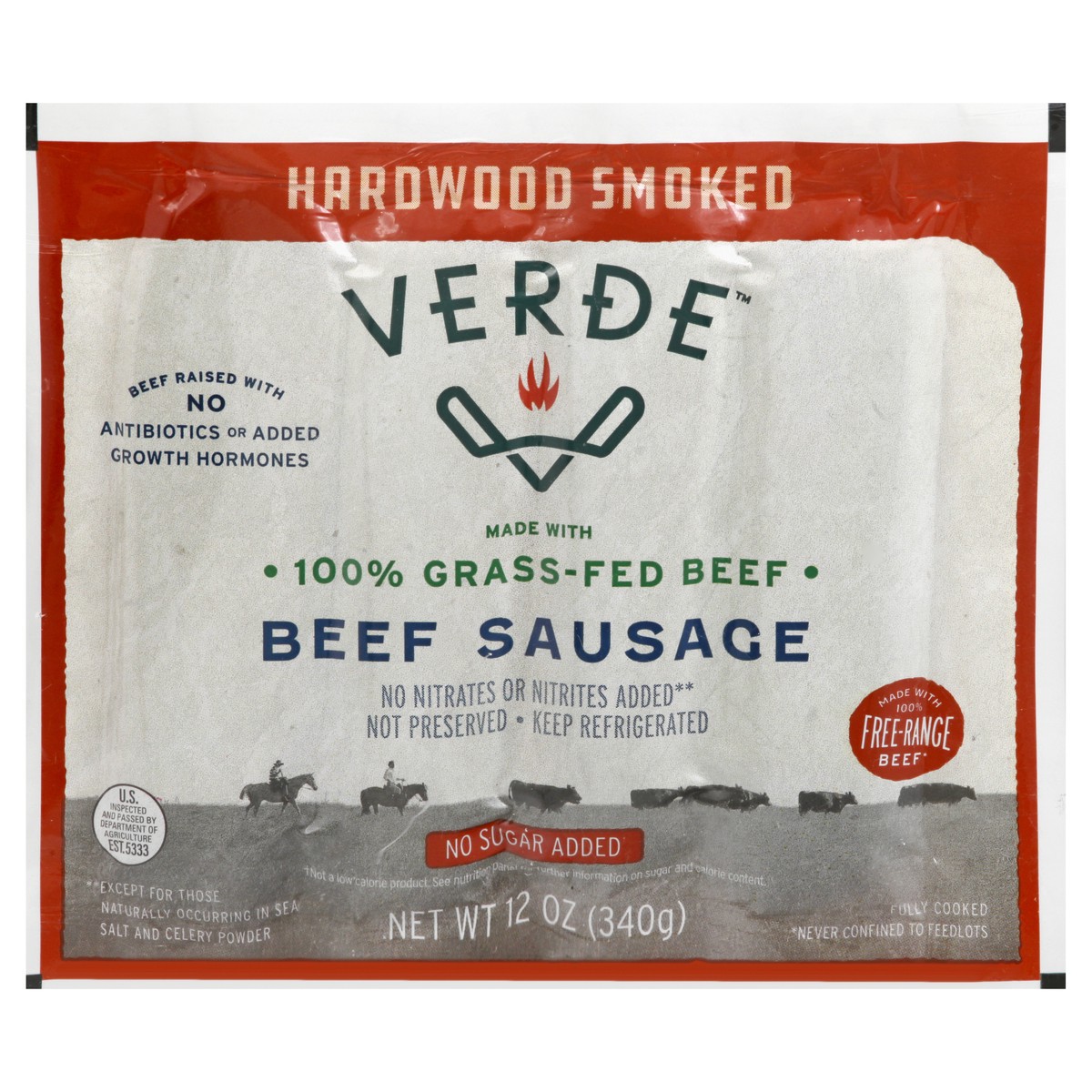 slide 8 of 13, Verde Farms Hardwood Smoked Beef Sausage, 12 oz