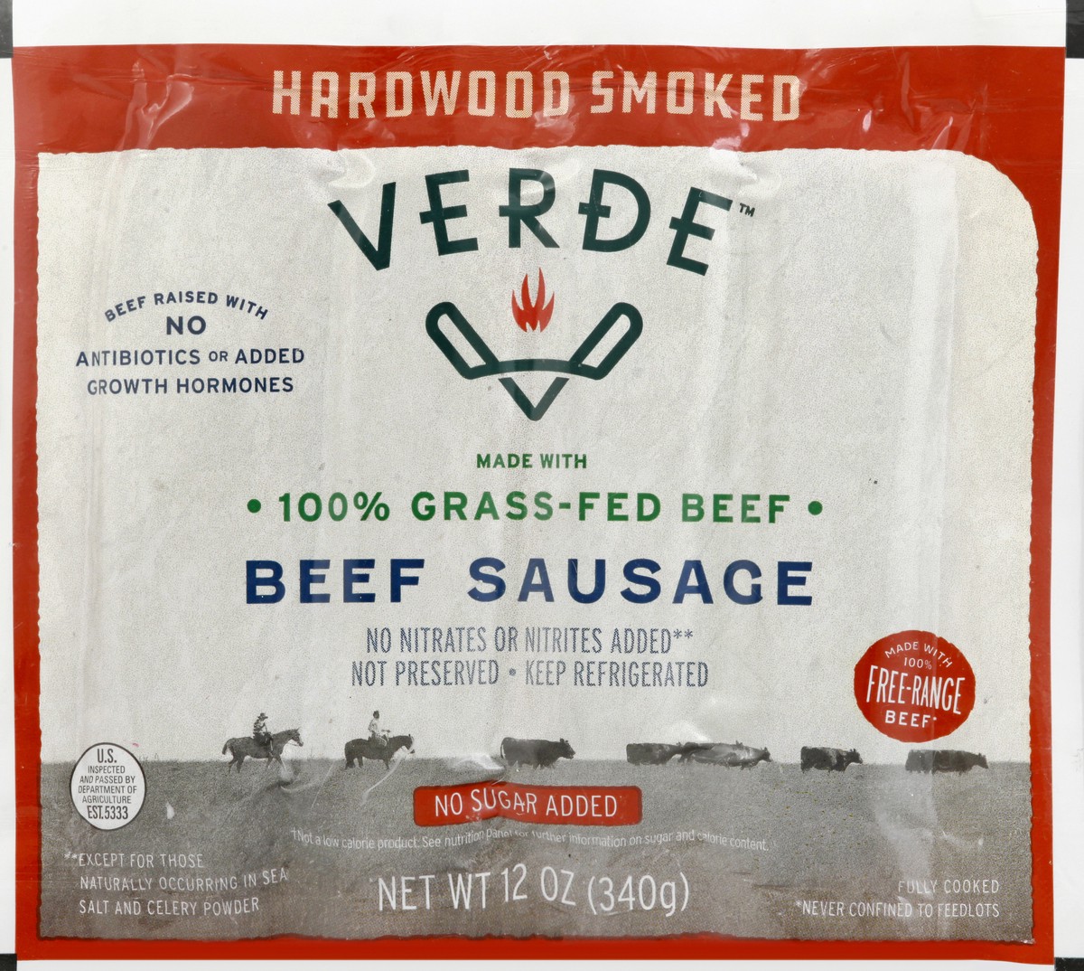 slide 12 of 13, Verde Farms Hardwood Smoked Beef Sausage, 12 oz