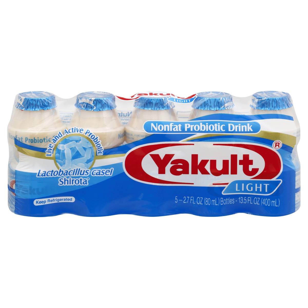 slide 1 of 1, Yakult Light Probiotic Dairy Beverage, 5 ct; 2.7 oz