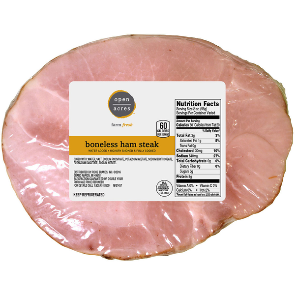 Open Acres Ham Steaks Boneless 16 Oz Shipt 8082