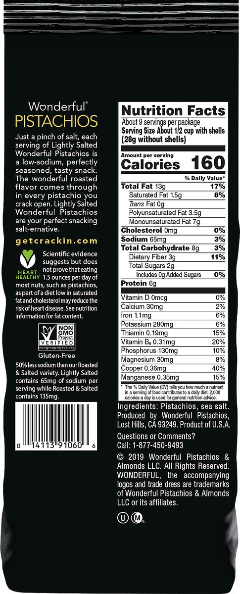 slide 5 of 6, Wonderful Pistachios, In Shell Roasted & Lightly Salted Pistachios, 16 Ounce Bag, 16 oz