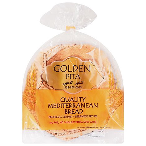slide 1 of 1, Golden Pita Mediterranean Bread - 8 OZ, 8 oz