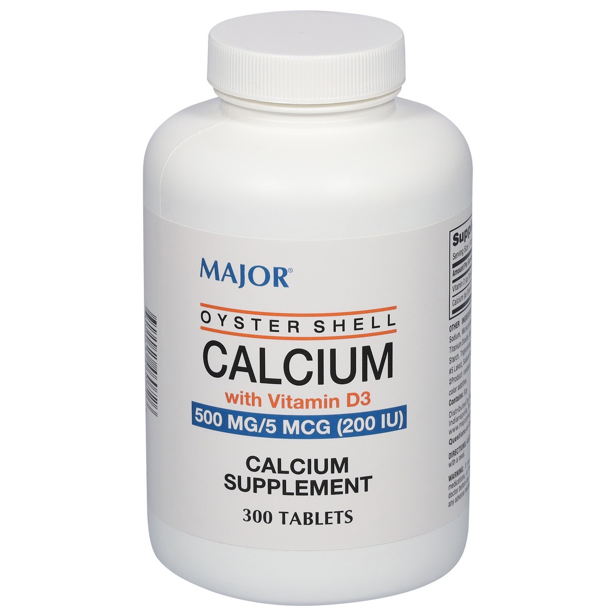 slide 2 of 4, Major 500 mg Oyster Shell Calcium with Vitamin D3 300 Tablets, 1 ct
