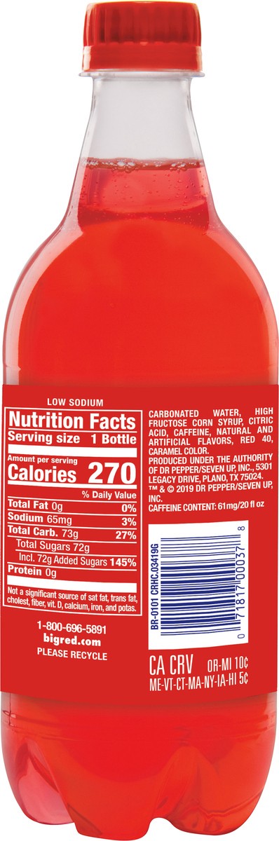 slide 2 of 4, Big Red Soda, 20 fl oz bottle, 20 fl oz