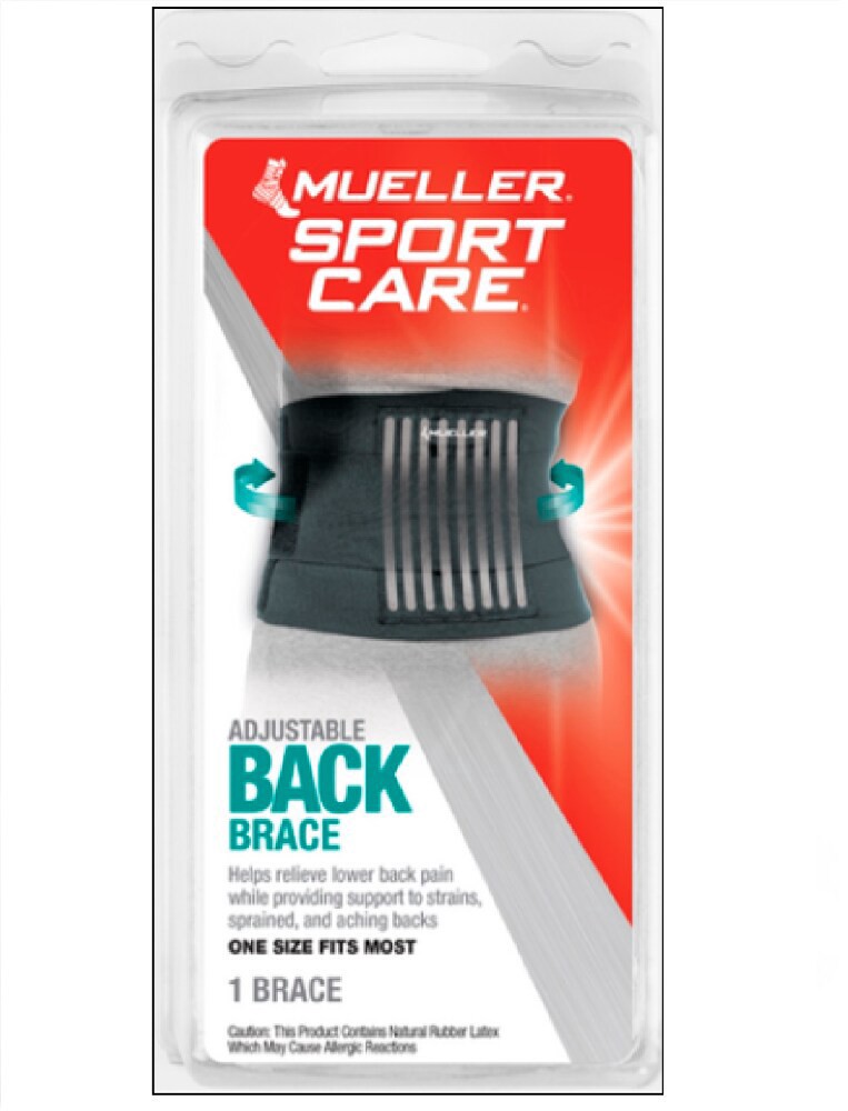 slide 1 of 1, Mueller Sport Care Adjustable Back Brace, 1 ct
