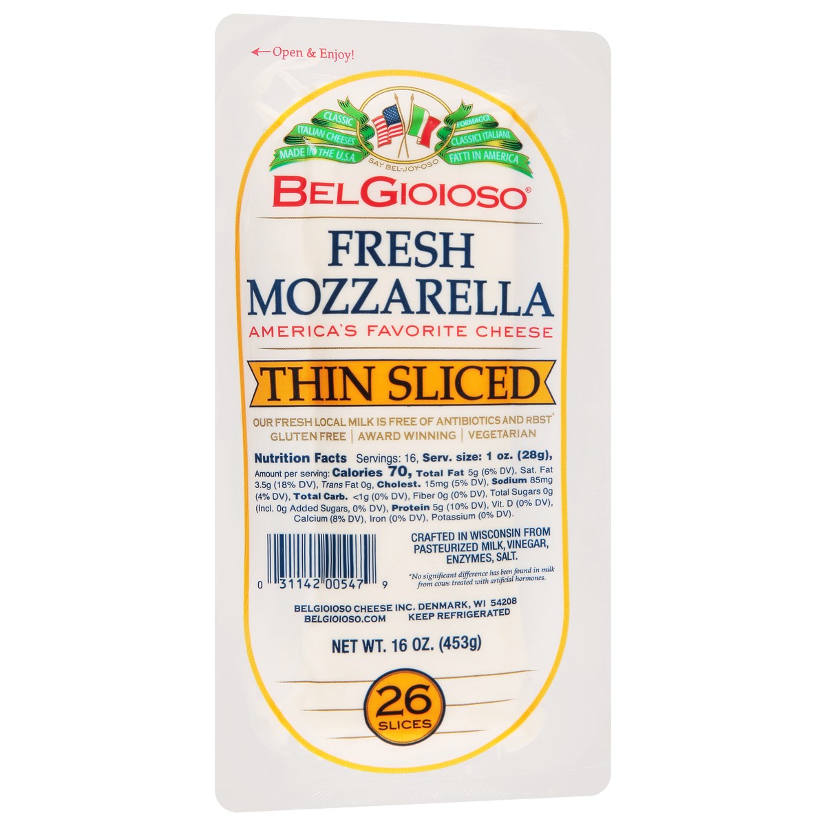 slide 11 of 13, BelGioioso Thin Sliced Fresh Mozzarella, 