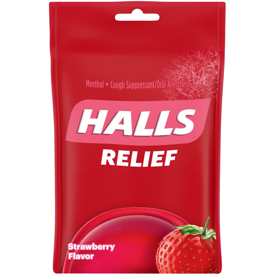 slide 2 of 7, Halls Menthol Strawberry Cough Drops, 30 ct