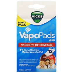 Vicks VapoPads Refills Scent Pads Family Pack 12 ea