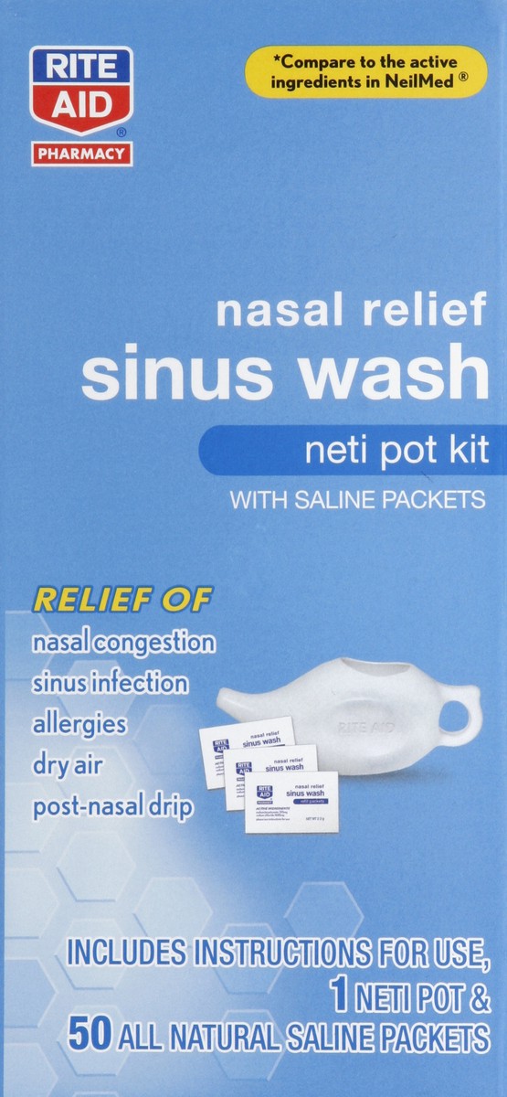 slide 3 of 5, Rite Aid Ra Neti Pot Kit Sinus Wash, 1 ct