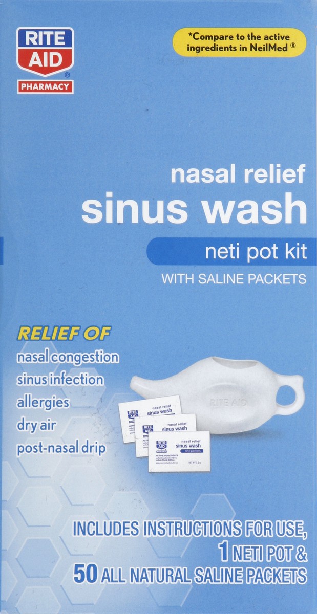 slide 4 of 5, Rite Aid Ra Neti Pot Kit Sinus Wash, 1 ct